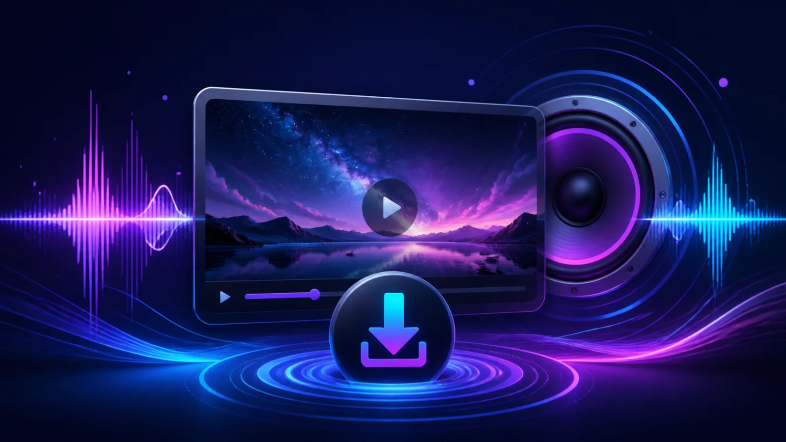 Online video downloader with synchronized audio waveform