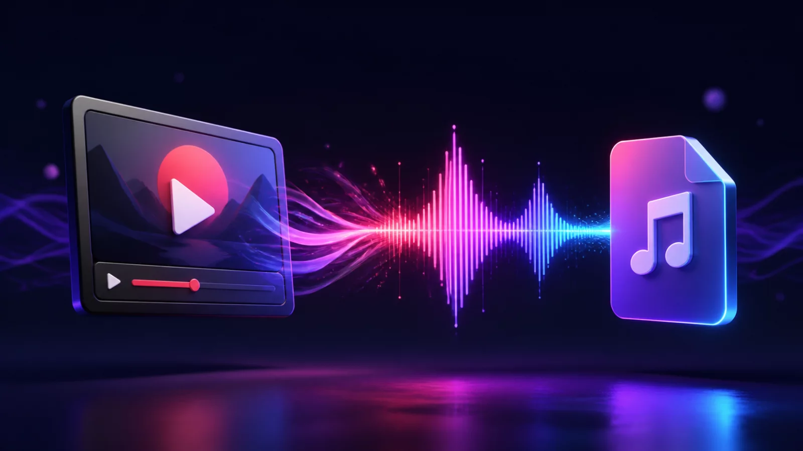 YouTube video converted to an MP3 audio waveform