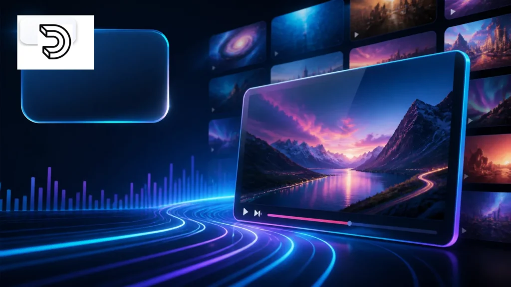Dailymotion video downloader with the Dailymotion logo and editorial video grid