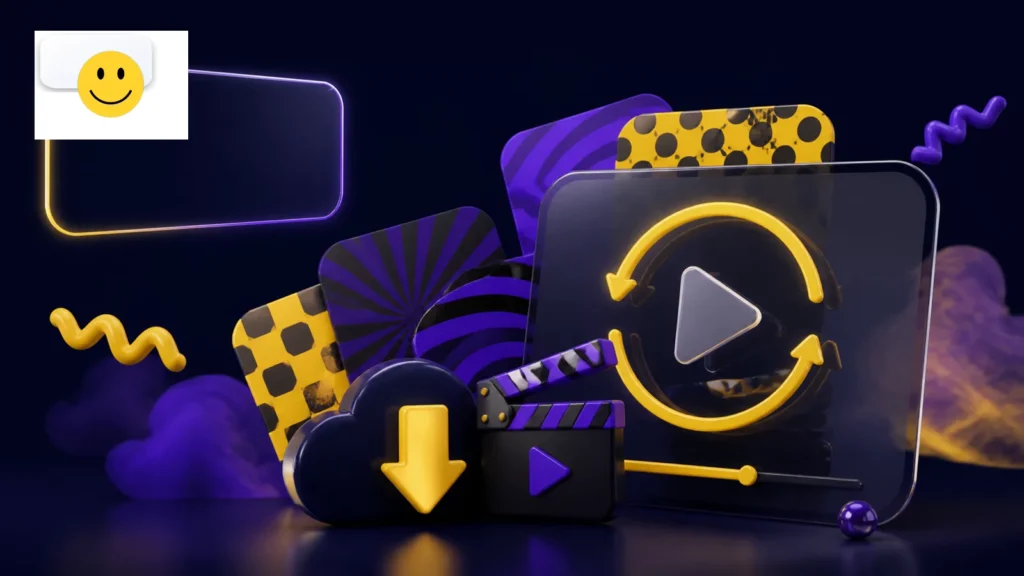 iFunny video downloader with the iFunny logo and playful viral media cards