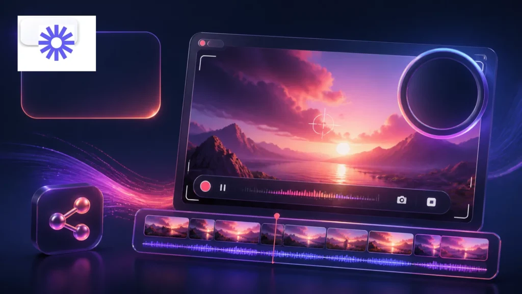 Loom video downloader with the Loom logo and a screen-recording timeline